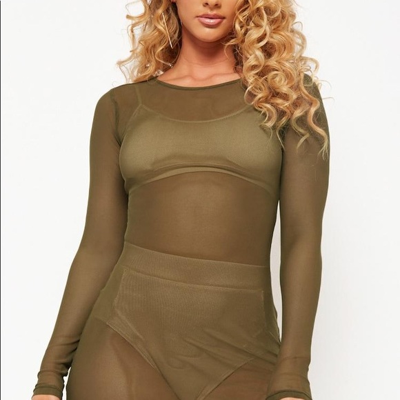 Forever 21 Green Mesh Swimsuit Cover Up- Medium - Picture 4 of 4